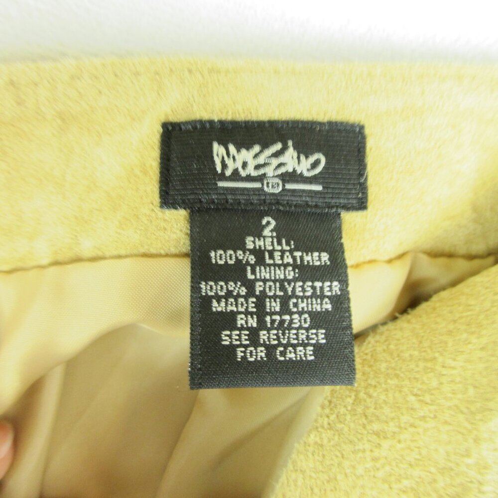 Mossimo Supply Co. Tan 100% Leather Suede Pencil Skirt Size 2 Boho Y2K - Picture 3 of 10